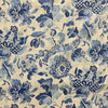 Soft Focus in Porcelain | Home Decor Fabric | Stamped Watercolor Floral in Blue / White | HGTV Home | Linen Like | 54" Wide | By the Yard