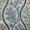 Coral in Splender | Home Decor Fabric | Wavy Coral in Blues and White | Kaufmann | Medium Weight | 54" Wide | By the Yard