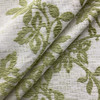 Afton Floral in Green | Upholstery Fabric | Chenille Leaves in Green on Off White | Jacquard | Heavyweight | 54" Wide | By the Yard