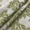 Afton Floral in Green | Upholstery Fabric | Chenille Leaves in Green on Off White | Jacquard | Heavyweight | 54" Wide | By the Yard