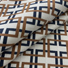 Cross Town in Copper | Upholstery Fabric | Navy Copper Geometric Jacquard | Medium Weight | Commercial Grade | 54" Wide | By The Yard