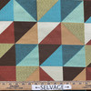 Geometric Triangles in Blue / Orange / Yellow | Upholstery / Slipcover Fabric | Jacquard | Medium Weight | 54" Wide | By the Yard