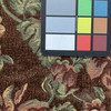 Red Brown Green Floral Jacquard | Upholstery Fabric | Soft Textured | Medium Weight | 54" Wide | By The Yard
