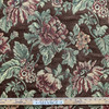 Red Brown Green Floral Jacquard | Upholstery Fabric | Soft Textured | Medium Weight | 54" Wide | By The Yard