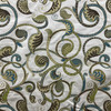 Felicity in Citron | Jacquard Upholstery Fabric | Foliage Scrollwork in Blue / Green / White | Medium Weight | 54" Wide | By The Yard