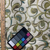 Felicity in Citron | Jacquard Upholstery Fabric | Foliage Scrollwork in Blue / Green / White | Medium Weight | 54" Wide | By The Yard