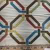 Linky in Multi | Upholstery Fabric | Hexagon Lattice in Orange / Green / Blue | Jacquard | Medium-Heavyweight | 54" Wide | By the Yard