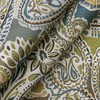 Piper in Citron | Upholstery Fabric | Blue Green Brown Paisley Jacquard | Medium Weight | 54" Wide | By The Yard