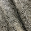 Tooled Floral in Charcoal Grey | Faux Leather Upholstery Fabric | Heavily Textured | Vinyl | Heavy Weight / Durable | 54" Wide | By the Yard