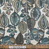 Leafster in Bristol Blue | Upholstery Fabric | Contemporary Leaves in Brown / Blue / Off White | Jacquard | Heavyweight | 54" Wide | By the Yard