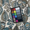 Leafster in Bristol Blue | Upholstery Fabric | Contemporary Leaves in Brown / Blue / Off White | Jacquard | Heavyweight | 54" Wide | By the Yard