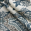 Anne in Teal | Home Decor Fabric | Blue Paisley Damask Herringbone | Drapery / Upholstery | Medium Weight | 54" Wide | By The Yard