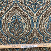 Foil in Turquoise | Upholstery Fabric | Large Scale Damask in Blue / Brown | Heavyweight | 54" Wide | By the Yard