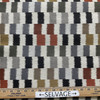 Dahra in Caviar | Jacquard Upholstery Fabric | Color-blocked Ikat in Beige, Gray, Orange, Brown | 54" Wide | By the Yard (Same as SKU: UPSCK-938)