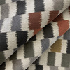 Dahra in Caviar | Jacquard Upholstery Fabric | Color-blocked Ikat in Beige, Gray, Orange, Brown | 54" Wide | By the Yard (Same as SKU: UPSCK-938)