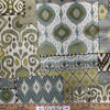 Shangri La in Agave | Upholstery Fabric | Patchwork Jacquard in Green / Blue / Off White | Heavyweight | 54" Wide | By the Yard