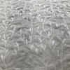 Tangle in Alabaster | Embroidered Drapery Fabric | White Leafy Vines | Medium Weight | 54" Wide | By The Yard