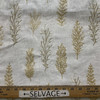 Woodlands in Straw | Embroidered Drapery Fabric | Foliage in Yellow | Medium Weight | 54" Wide | By The Yard