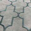 Talia in Desert View | Embroidered Drapery Fabric | Teal Natural Quatrefoil | Medium Weight | 54" Wide | By The Yard