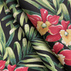 Turcotte in Onyx | OUTDOOR Home Decor Fabric | Tropical Floral in Red / Green / Black | Berkshire Home | Medium Weight | 54" Wide | By the Yard (Also Sku PHX0224-1180)