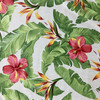 Monsoon In Ivory | OUTDOOR Home Decor Fabric | Tropical Hibiscus Floral in Green / Red / Yellow | Berkshire Home | Medium Weight | 54" Wide | By the Yard