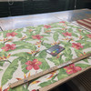 Monsoon In Ivory | OUTDOOR Home Decor Fabric | Tropical Hibiscus Floral in Green / Red / Yellow | Berkshire Home | Medium Weight | 54" Wide | By the Yard
