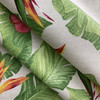 Monsoon In Ivory | OUTDOOR Home Decor Fabric | Tropical Hibiscus Floral in Green / Red / Yellow | Berkshire Home | Medium Weight | 54" Wide | By the Yard