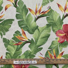 Monsoon In Ivory | OUTDOOR Home Decor Fabric | Tropical Hibiscus Floral in Green / Red / Yellow | Berkshire Home | Medium Weight | 54" Wide | By the Yard