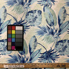 Solarium Tacorian in Turquoise | OUTDOOR Home Decor Fabric | Tropical Leaves in Blue / Green | Richloom | Medium Weight | 54" Wide | By the Yard