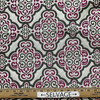 Scrollwork Medallions in Fuchsia Pink / Grey / Off White | Upholstery Fabric | Jacquard | Heavyweight | 54" Wide | By the Yard