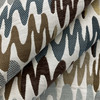 EKG in Jetson | Upholstery Fabric | Wavy Jacquard in Blue / Green / Brown / Cream | Heavyweight | 54" Wide | By the Yard