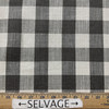 Lyra in Granite | Upholstery Fabric | Grey Off White Check Plaid | Medium Weight | 54" Wide | By The Yard