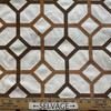 Lattice in Browns | Embroidered Drapery Fabric | Medium Weight | 54" Wide | By The Yard