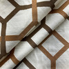 Lattice in Browns | Embroidered Drapery Fabric | Medium Weight | 54" Wide | By The Yard
