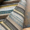 Boho in Celeste | Decorative Stripe Upholstery Fabric | Blue / Brown | 54" Wide | By the Yard