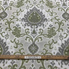 Kendra in Sweet Pea |  Upholstery Fabric | Green / Grey / Off White | Large Scale Damask Jacquard | 54" Wide | By the Yard