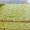 Nuri in Pistachio | Printed Chenille Upholstery Fabric | Lime Green Off White Lattice | Kaufmann | 54" Wide | By the Yard
