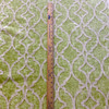 Nuri in Pistachio | Printed Chenille Upholstery Fabric | Lime Green Off White Lattice | Kaufmann | 54" Wide | By the Yard