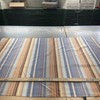 Brandy Stripe in Sunset Glow | Chenille Velvet Upholstery Fabric | Lavender Orange Blue Stripes | 54" Wide | By the Yard