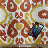 Paradise in Fresco | Home Decor Fabric | Orange / Yellow / Beige | Ikat | Drapery | Linen blend | 54" Wide | By the Yard
