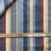 Mountain Lake in Blue |  Multi Striped Twill Lightweight Upholstery Fabric | Blue Red Cream |  Cotton Blend | Marlatex | 54" Wide | Sold BTY