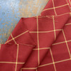 Windowpane in Brick Red   |  Plaid Fabric in Red, Gold |  Midweight Home Decor Fabric |  Cotton Blend Twill | Marlatex | 54" Wide | BTY