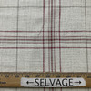 Stefano in Ruby | Oatmeal Red Tartan Plaid Upholstery Fabric | Midweight Home Decor | Marlatex | Cotton Blend Twill | 54' Wide | Sold BTY