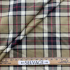 Glasgow in Acorn  |  Tartan Plaid Fabric  in  Khaki Tan, Red and Black   | Midweight Home Decor Fabric | Cotton Blend Twill | Marlatex | 54" Wide | BTY