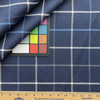 Tallyho in Navy | Upholstery Fabric | Navy / Grey / White Windowpane Plaid | Ralph Lauren | Heavy Weight | 54" Wide | Sold BTY