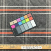 Crossley in Charcoal | Upholstery Fabric | Plaid in Dk Grey / Orange / Lt Grey | Medium Weight | 54 " Wide | Sold BTY