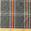 Crossley in Charcoal | Upholstery Fabric | Plaid in Dk Grey / Orange / Lt Grey | Medium Weight | 54 " Wide | Sold BTY