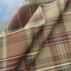 Arbor Garden in Sienna | Brown, Red, Camel  Plaid Upholstery Canvas Fabric | Home Decor | Slipcover | 54" Wide | Sold BTY