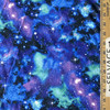Timeless Treasures Galaxy in Blue | Knit Apparel Fabric | Blue Purple Green Space Print | 54" Wide | Lightweight | By The Yard