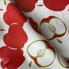 Red White Apple Oilcloth | Vinyl Oilcloth Table Cloth Fabric | 46" Wide | By The Yard